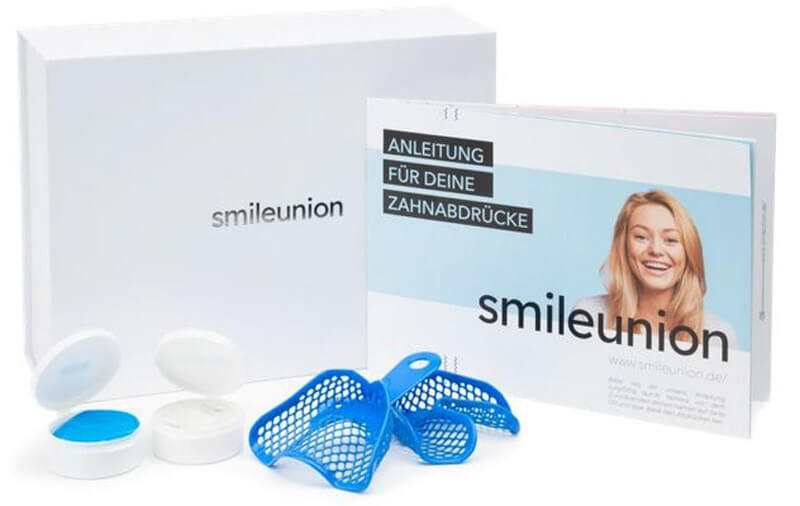 Eine Zahnabdruckbox von smileunion zur Ermittlung von Zahnfehlstellungen und eines Behandlungsplans